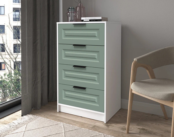 Изображение товара Комод Интерлиния Концепт КТ-К60 Деко (белый платинум/мята)