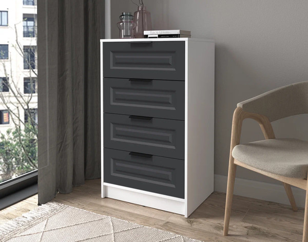 Изображение товара Комод Интерлиния Концепт КТ-К60 Деко (белый платинум/пепел)