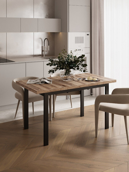 Изображение товара Обеденный стол Senira Велес 100x60 (береза сандал/опора черная)