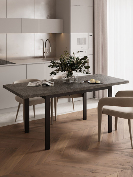 Изображение товара Обеденный стол Senira Велес 100x60 (бетон/опора черная)