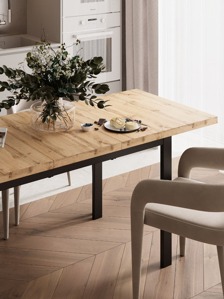 Изображение товара Обеденный стол Senira Велес 100x60 (дуб вотан/опора черная)