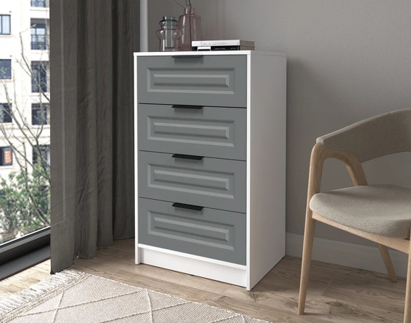 Изображение товара Комод Интерлиния Концепт КТ-К60 Деко (белый платинум/серый)