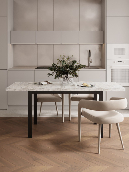 Изображение товара Обеденный стол Senira Велес 110x70 (сосна монрепо/опора черная)