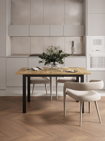 Изображение товара Обеденный стол Senira Велес ЛДСП 25мм 110x70 (дуб нокс/опора черная)