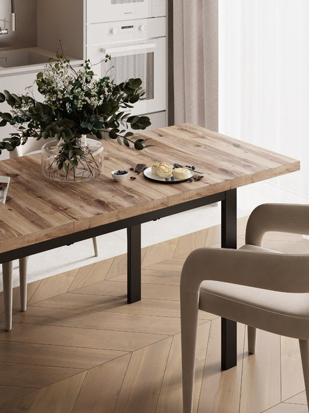 Изображение товара Обеденный стол Senira Велес 120x75 (береза сандал/опора черный)