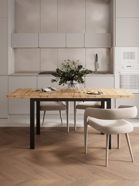 Изображение товара Обеденный стол Senira Велес 120x75 (дуб вотан/опора черный)