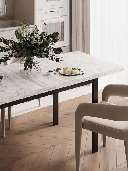 Изображение товара Обеденный стол Senira Велес 120x75 (сосна монрепо/опора черная)