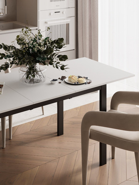 Изображение товара Обеденный стол Senira Велес ЛДСП 16мм 120x75 (белый/опора черная)