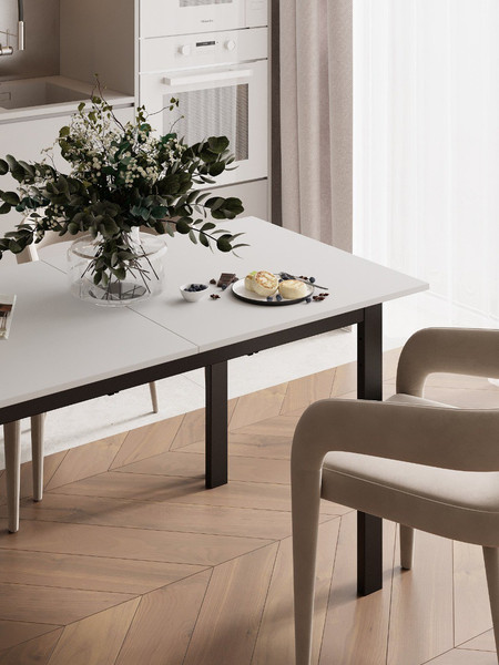 Изображение товара Обеденный стол Senira Велес ЛДСП 16мм 120x75 (белый/опора черная)