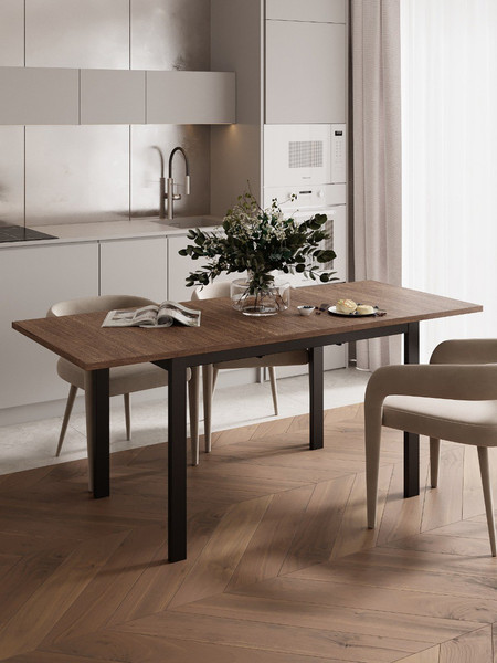 Изображение товара Обеденный стол Senira Велес ЛДСП 25 мм 100x60 (венге/опора черная)