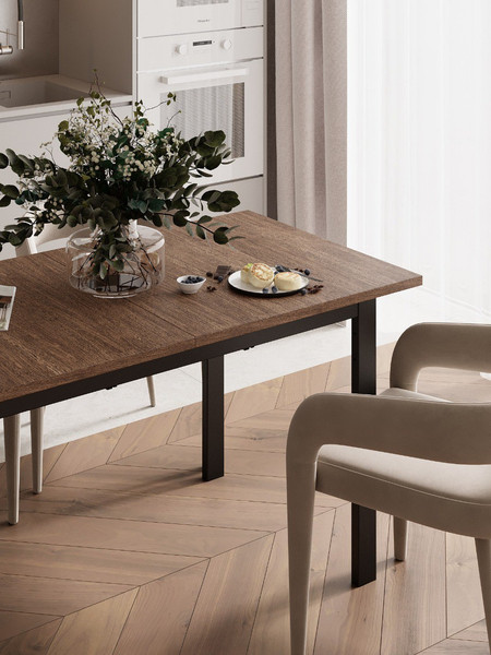 Изображение товара Обеденный стол Senira Велес ЛДСП 25 мм 100x60 (венге/опора черная)