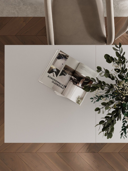 Изображение товара Обеденный стол Senira Велес ЛДСП 25мм 120x75 (белый/опора черная)