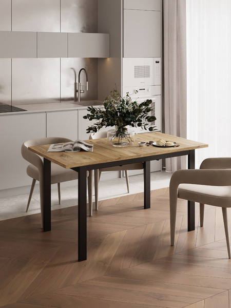 Изображение товара Обеденный стол Senira Велес ЛДСП 25мм 120x75 (дуб нокс/опора черная)