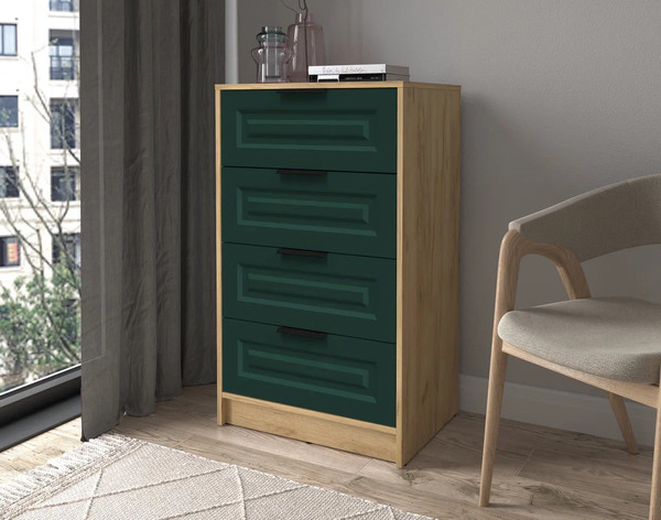 Изображение товара Комод Интерлиния Концепт КТ-К60 Деко (дуб золотой/изумруд)