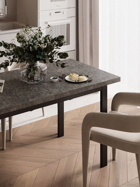 Изображение товара Обеденный стол Senira Велес 110x70 (бетон/опора черная)