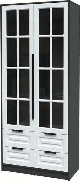 Изображение товара Шкаф с витриной Интерлиния Концепт КТ-ШВ2 Деко (антрацит/белый)