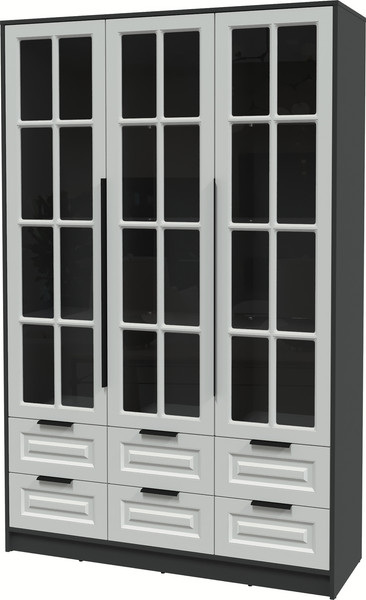Изображение товара Шкаф с витриной Интерлиния Концепт КТ-ШВ3 Деко (антрацит/грей)