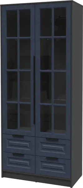 Изображение товара Шкаф с витриной Интерлиния Концепт КТ-ШВ2 Деко (антрацит/дуб королевский)