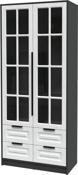 Изображение товара Шкаф с витриной Интерлиния  Концепт КТ-ШВ2 Деко (антрацит/дуб полярный)