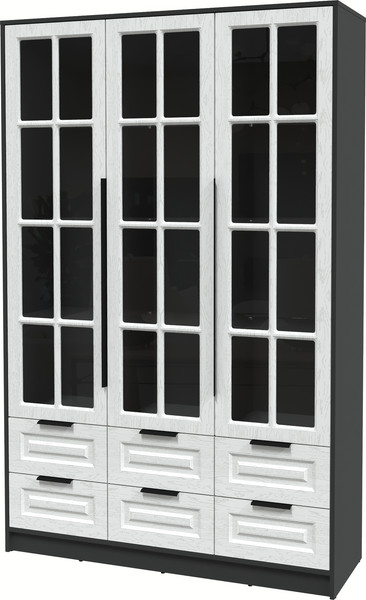 Изображение товара Шкаф с витриной Интерлиния Концепт КТ-ШВ3 Деко (антрацит/дуб полярный)