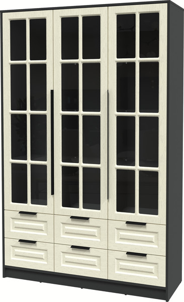 Изображение товара Шкаф с витриной Интерлиния Концепт КТ-ШВ3 Деко (антрацит/дуб снежный)