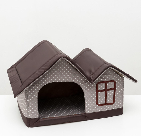 Изображение товара Домик для животных Sima-Land Вилла / 6959825 (бежевый/коричневый)