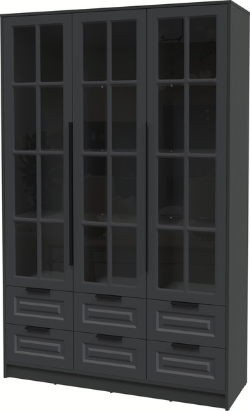 Изображение товара Шкаф с витриной Интерлиния Концепт КТ-ШВ3 Деко (антрацит/пепел)