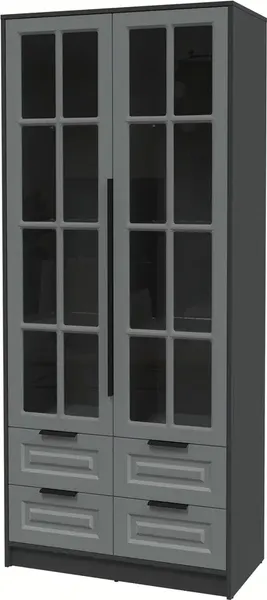 Изображение товара Шкаф с витриной Интерлиния  Концепт КТ-ШВ2 Деко (антрацит/серый)