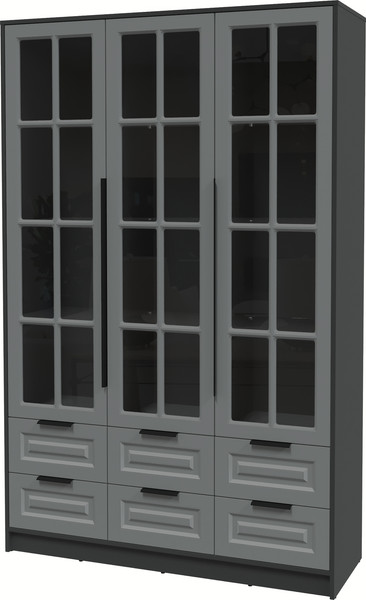 Изображение товара Шкаф с витриной Интерлиния Концепт КТ-ШВ3 Деко (антрацит/серый)