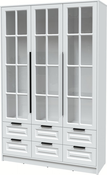 Изображение товара Шкаф с витриной Интерлиния Концепт КТ-ШВ3 Деко (белый платинум/белый)