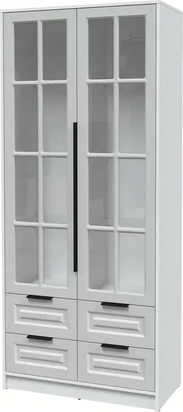 Изображение товара Шкаф с витриной Интерлиния Концепт КТ-ШВ2 Деко (белый платинум/грей)