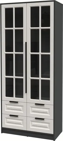 Изображение товара Шкаф с витриной Интерлиния Концепт КТ-ШВ2 Деко (антрацит/кашемир)