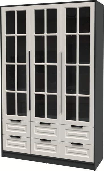 Изображение товара Шкаф с витриной Интерлиния Концепт КТ-ШВ3 Деко (антрацит/кашемир)