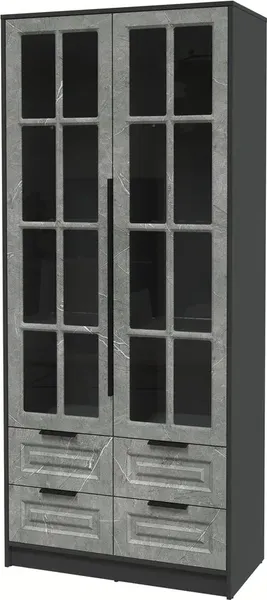 Изображение товара Шкаф с витриной Интерлиния  Концепт КТ-ШВ2 Деко (антрацит/керамика)