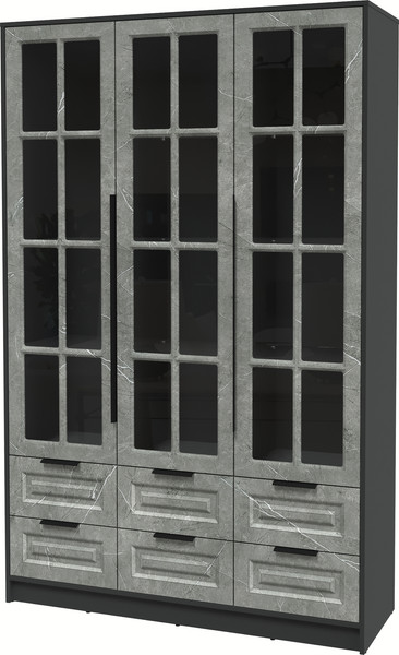 Изображение товара Шкаф с витриной Интерлиния Концепт КТ-ШВ3 Деко (антрацит/керамика)
