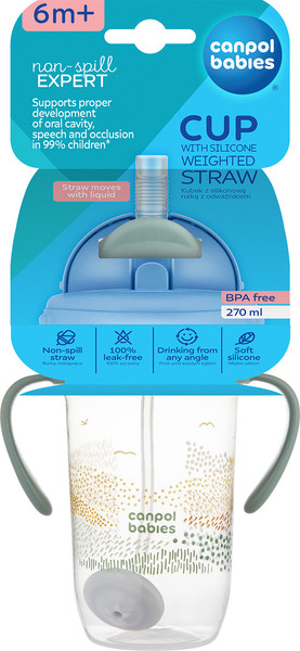 Изображение товара Поильник Canpol Горы 6+ / 56/620_gre (270мл, серый)