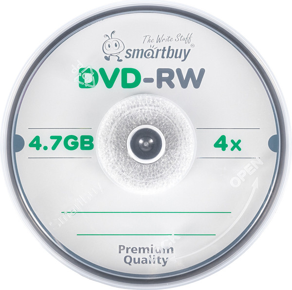 Изображение товара Набор дисков DVD+RW SmartBuy 4.7Gb 4x Cake Box / SBDV-RW10 (10шт)