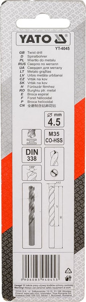 Изображение товара Сверло Yato YT-4045