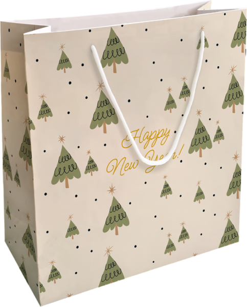 Изображение товара Пакет подарочный Be Smart Елки / N4480 (молочный)