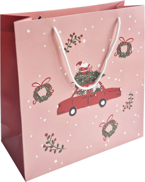 Изображение товара Пакет подарочный Be Smart Санта на Машине / N3006 (красный)
