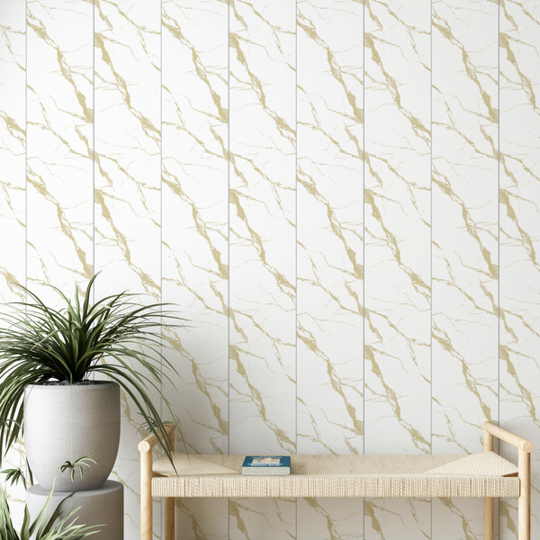 Изображение товара Панель ПВХ STELLA Light Slim Мрамор Бьянко 671/1 (2600х250х5)