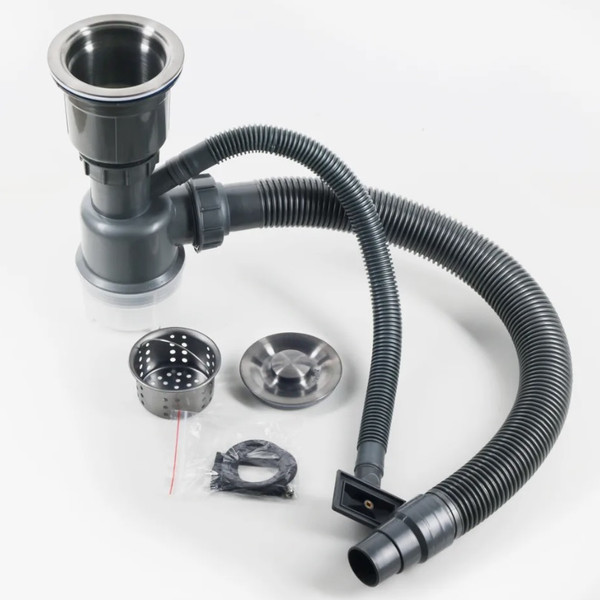 Изображение товара Мойка кухонная Schtoff Best Decor Silver 4550 + KR-1 Grey + SD-1 Grey (с коландером и дозатором)