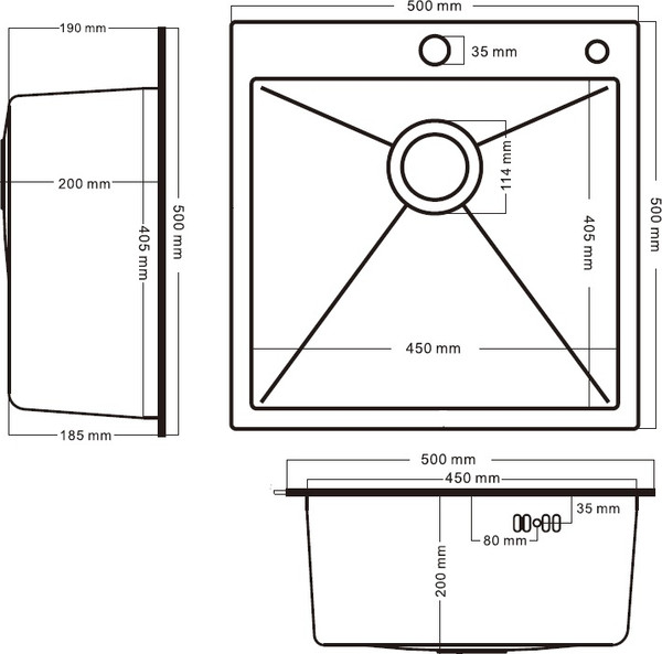 Изображение товара Мойка кухонная Schtoff Best Decor Silver 5050 + KR-1 Grey + SD-1 Silver (с коландером и дозатором)