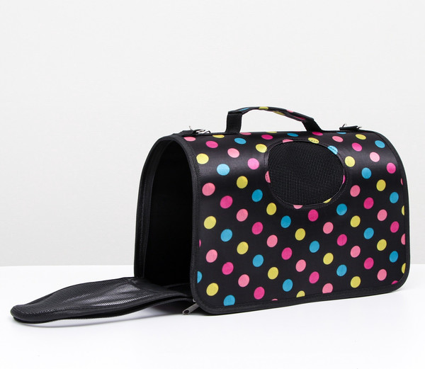 Изображение товара Сумка для животных Sima-Land Горошек / 6971597 (р.S, черный)