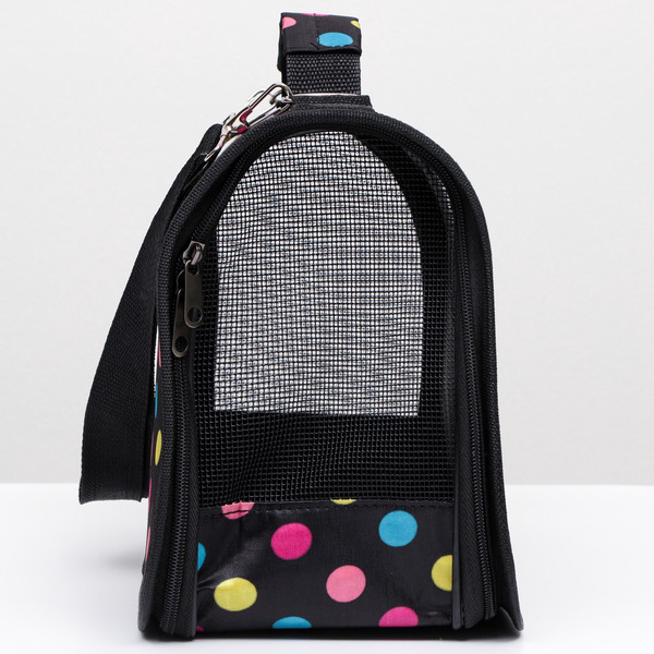 Изображение товара Сумка для животных Sima-Land Горошек / 6971597 (р.S, черный)