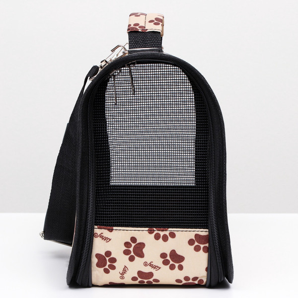 Изображение товара Сумка для животных Sima-Land Лапки Happy / 6971579 (р.S, бежевый)