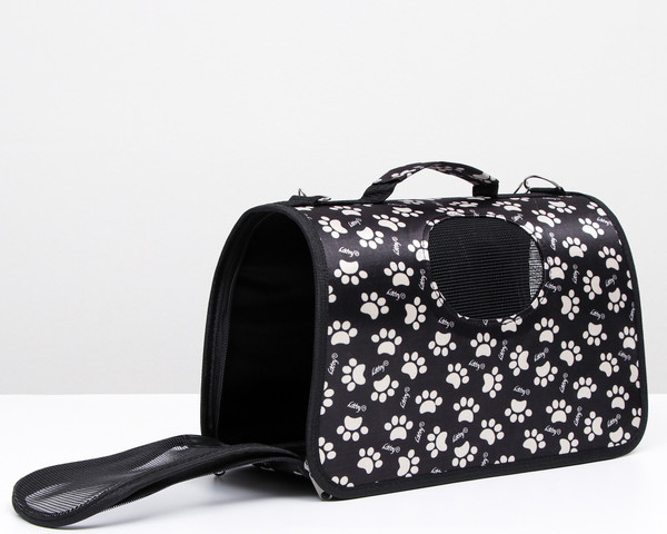 Изображение товара Сумка для животных Sima-Land Лапки Happy / 6971577 (р.S, черный)