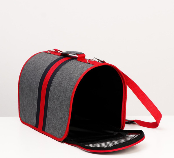 Изображение товара Сумка для животных Sima-Land 7053491 (красный/серый)