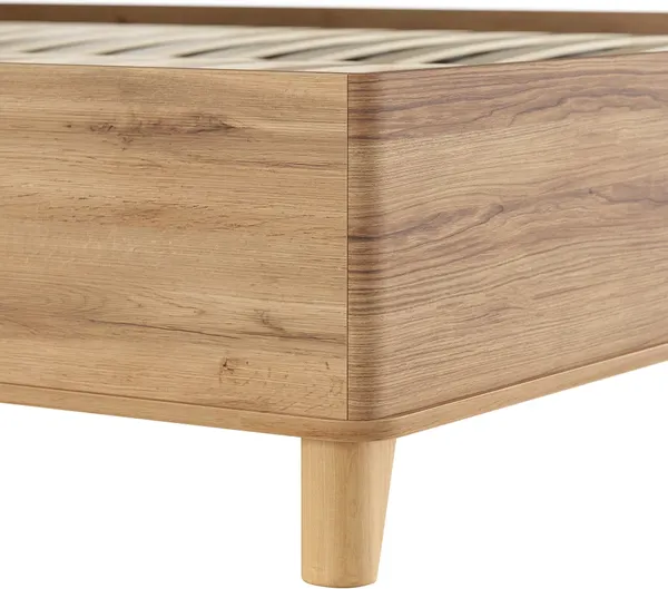 Изображение товара Двуспальная кровать MODULA Карпин с подъемным механизмом INV01KM-1686/2078/1254(01) (дуб натюрель/бежевая ткань)