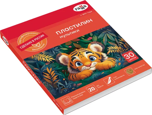 Изображение товара Пластилин ГАММА Мультики / 2042025_300 (30 цветов)
